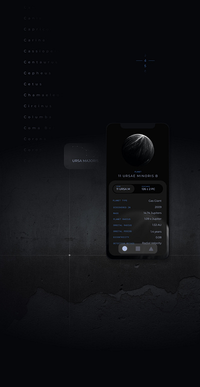 Exoplanets. IOS mobile app. Case study concept cosmic design figma mobile nasa planet science space ui ux