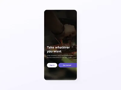 Food Delivery: Sign up app design bucket delivert design food interface login meal mobile interface motion onboarding sign in sign up ui ux