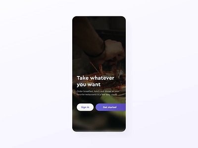 Food Delivery: Sign up app design bucket delivert design food interface login meal mobile interface motion onboarding sign in sign up ui ux