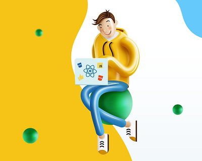 Programmer character characterdesign css html illustration javascript js photoshop react