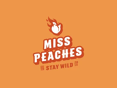 Miss Peaches Logorelaunch brand brand design brand identity fire flame flames logo logodesign logodesigner logos mission misspeaches peach peaches staywild
