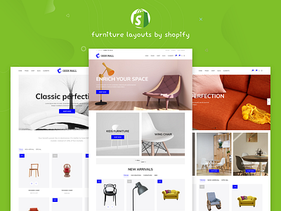 Geekmall - Modern Furniture Shopify Theme adobexd bedroom clean design fashion furniture stores kitchen minimal modern psd retail design shopify store vartical website