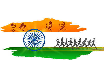 Indian freedom Marathon branding design illustration vector