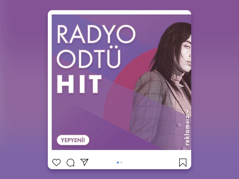 IG Carousel Post for Radio ODTU Hit artist billie eilish carousel design gif graphic design instagram instagram post instagram template music post poster purple radio singer social social media