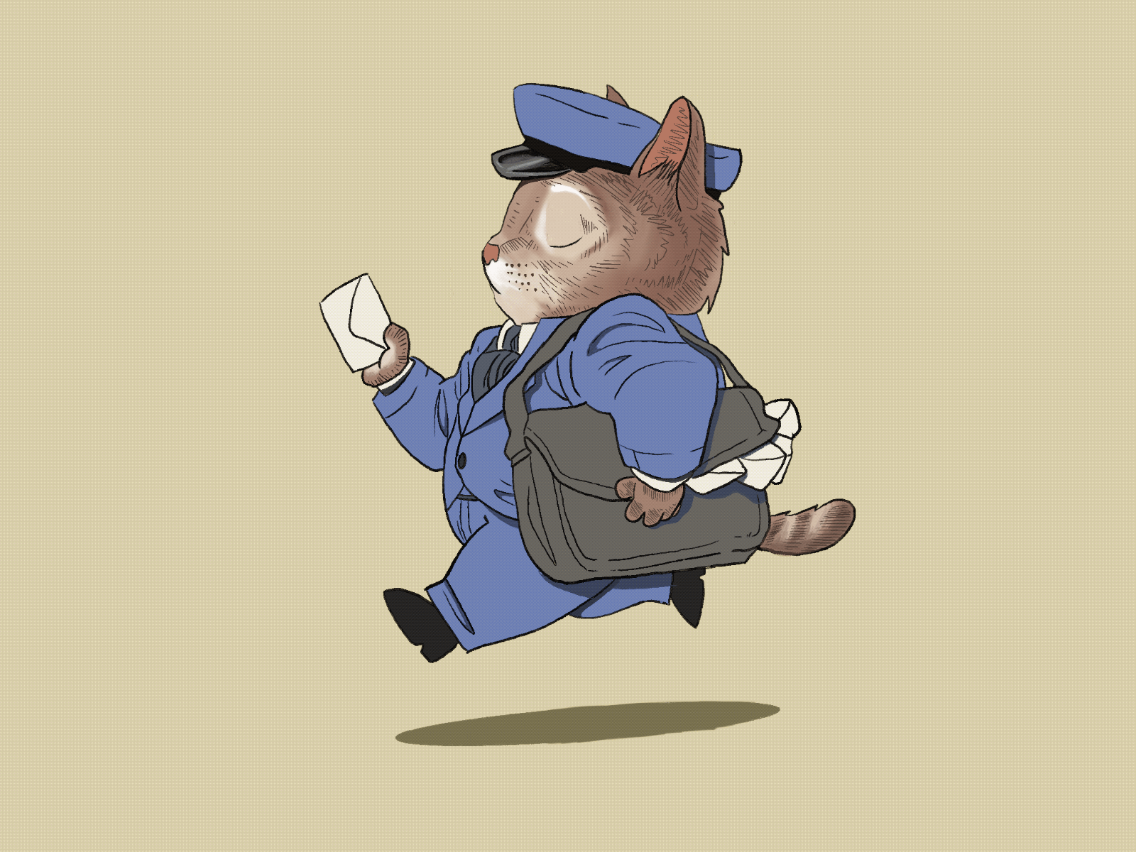 Postman Cat animation cat cute gif loop postman