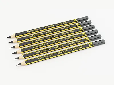 04_Pencil 3d model 3d product design 3ds max branding collection color pencil creative deco objects design desk drawing pencil dribbble eraser flat graphite grip high poly pencil illustration ink latest