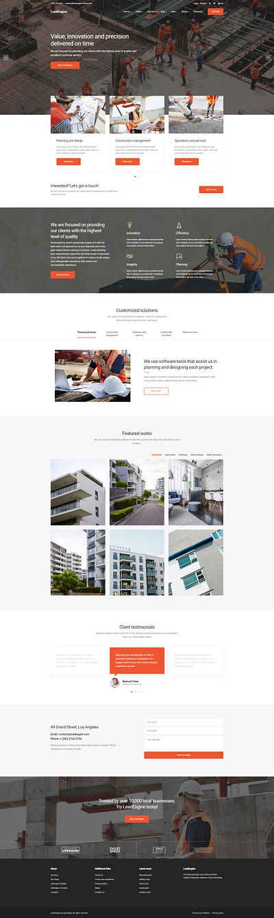 Construction building company construction construction company construction landing page construction web design construction website landing page leadengine multipurpose startup webdesign website website design wordpress wordpress theme