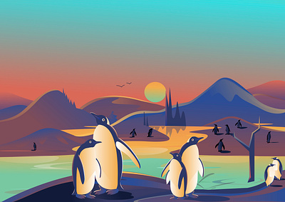 Penguin Awareness Day 2020 app australia crazydes crazydes studio design global warming illustration modern nature penguin awareness pray save ux ux ui weather wildlife