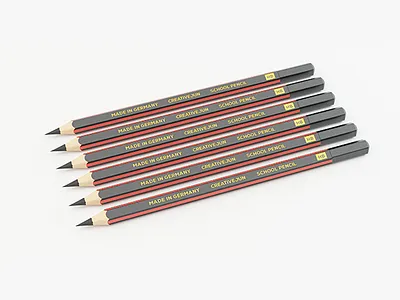 03_Pencil 3d model 3d product design 3ds max collection color pencil creative deco objects design desk drawing pencil dribbble eraser flat graphite grip high poly pencil ink latest low poly pencil notebook