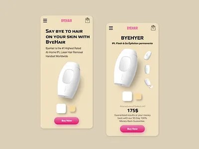 Byehair e-commerce mobile shot design ecommerce mobile design ui user interface ux ux ui web banner web design
