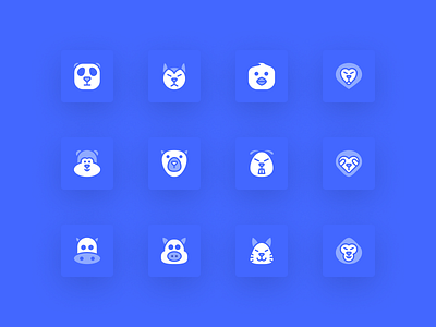 Free Animal Heads animal animal head bear cat cow dog heads icon icons lion monkey panda polar bear sloth squirel