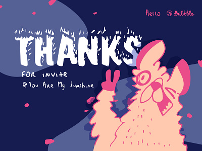 Thanks for invite - Debut debut design hello dribble illustration