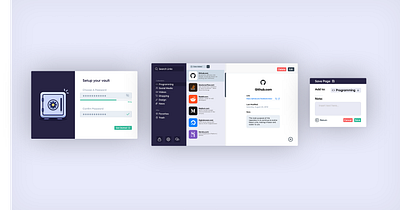 Bookmark Management App app bookmark colors dashboard flat link manager minimal password purple secure ui ui ux vault