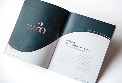 Visionary Awards Book awards book branding elegant gold green layout logo magazine offset photo print program rose sans serif serif shadow spread typography visionary