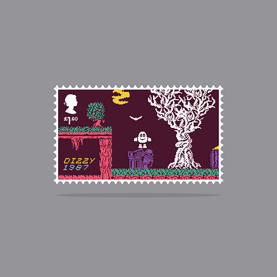 Dizzy Stamp dizzy illustration postage stamp royal mail stamp video game