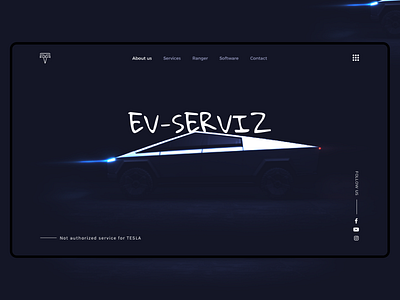 EV-SERVIZ Jordan car cybertruck tesla ui ux