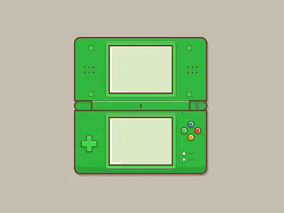 Nintendo DS Lite design ds flat game illustration nintendo oldschool portable vector