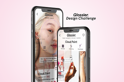 Glossier AR Design animation app ar augmented reality augmentedreality blog branding design ecommerce fashion glossier makeup minimal skincare ui ux virtual reality