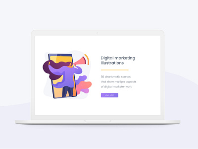 Marketing illustration kit abstract blog blogger branding concept design digital agency digital marketing graphic design illustration marketing metaphor smm startup ui ui elements uikits vector web elements webdesign