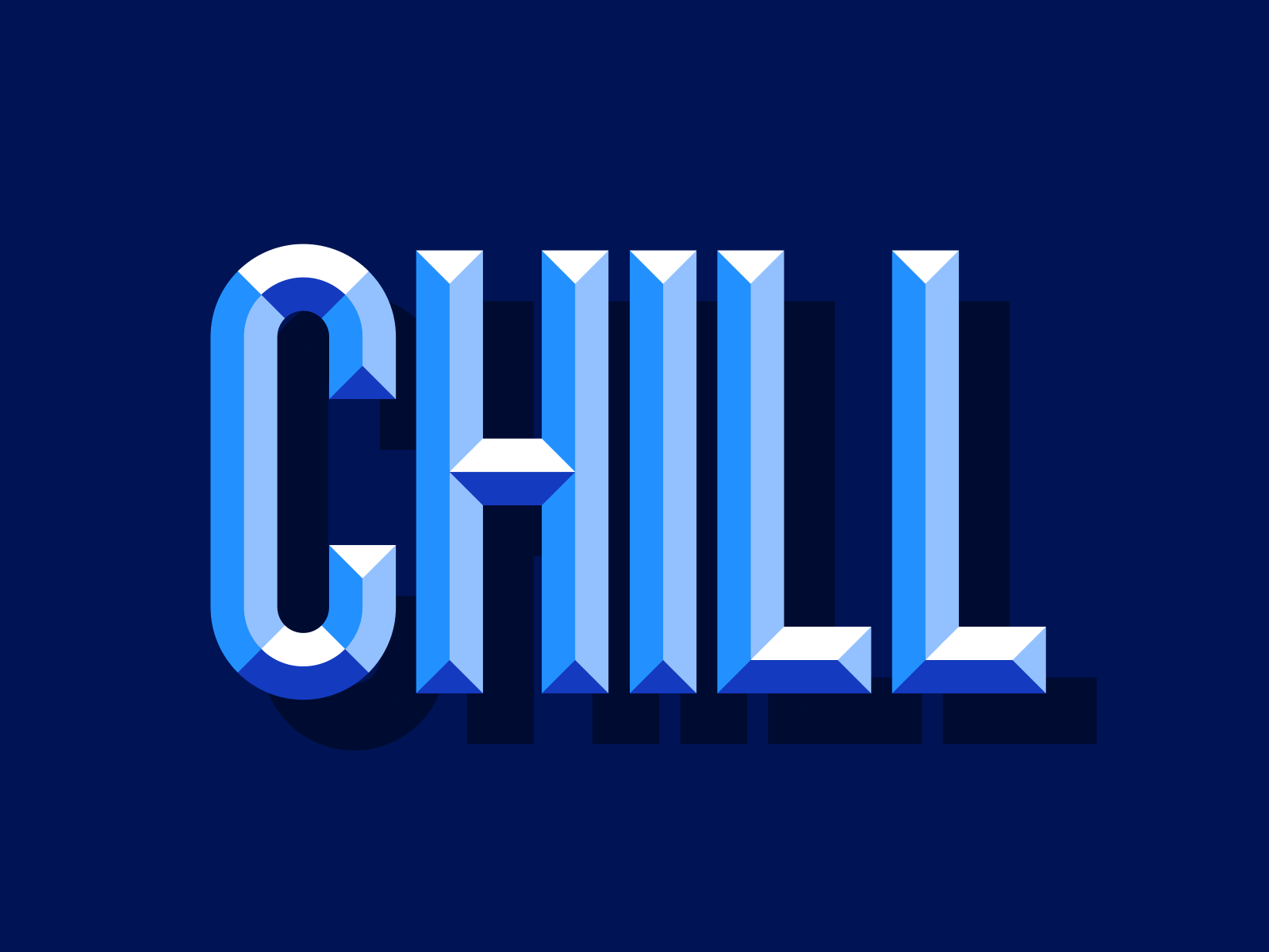 CHILL ❄️ animation character icon illustration logo loop motion shadow snow typography