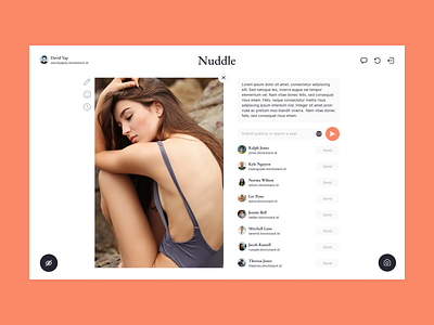 Nuddle - Direct Message Image blue branding design illustration landing minimal nude peach simple ui uiux website zensite