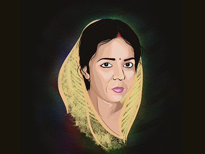 Portrait digital illustration love mother portrait illustration