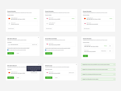Billing Component States bank bank transfer billing credit credit card payment payments platform saas success toast toggle