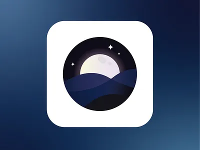SeaSleeper App Icon app design app icon app icon designer circle find logo designer gradient logo icon design iconography illustrator logo design logo design peterborough moon night sky ocean sea stars waves