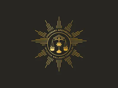 17 visionary apothecary intuitive wellness formulas artdeco badge gold logo medical monoline pharmaceutical vector