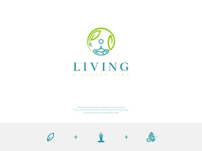 Living A Higher Vibe - Health & Wellness beauty branding design design flat illustration logo logodesign logotype minimalist simple logo spa vector wellness yoga