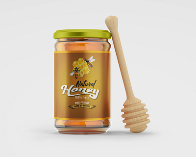 Honey Jar Label Design bottol label design box design label and box design label design label packaging label template product design product label design product mockup