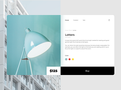 E-commerce shop | Daily UI #012 business color design ecommerce ecommerce design flat lamp minimal shop ui ux web website