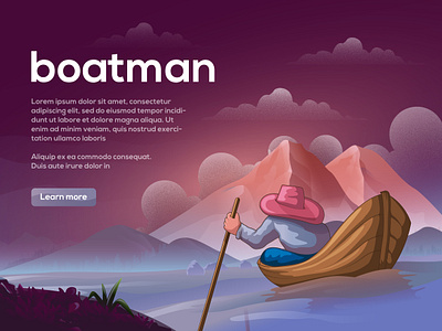 Boatman boatman creative design dribble dribble shot dribbleartist fisherman hill illustration illustrator original ui vector