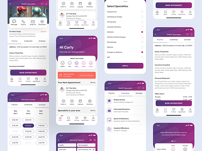 Accesselite Patient App (Live 🤳) android app branding dashboard dashboard design gradient healthcare app illustration ios app ios app design live app medical medicine meditation pateint app product design travel app vector webapp design