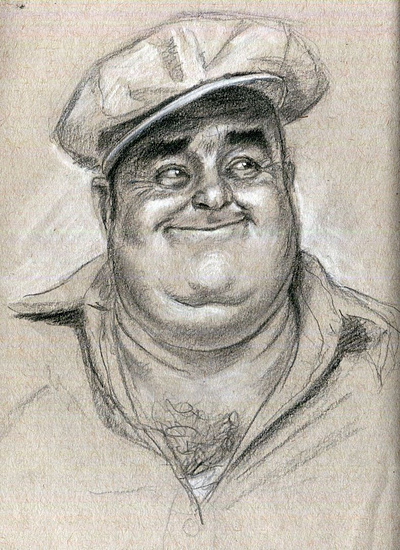 Hat Guy illustration pencil portrait sketch sketchbook