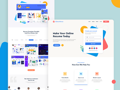 #Sign up page - Make Your Online Resume Today! 2019 trends agency design illustration inspiration landing page landing page design landing page ui layout minimal signup typography ui uidesign ux web web design website website concept