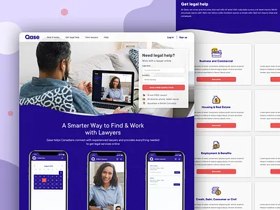 Lawyer App Marketing Site app branding cards color design header design icon illustration phone ui ux web