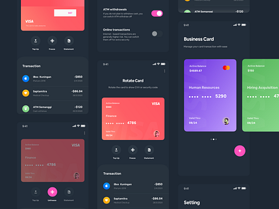 Business Card bank bank card banking bankingapp businesscard businessfinance dark darkmode finance mobile transaction