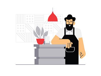 Restaurant Host character design hipster illustration restaurant vector