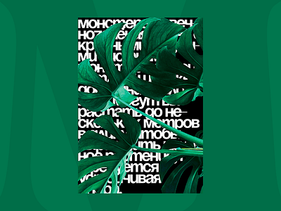 Monstera Plant — Banner / Poster ad advertising banner brutal brutalism poster typography