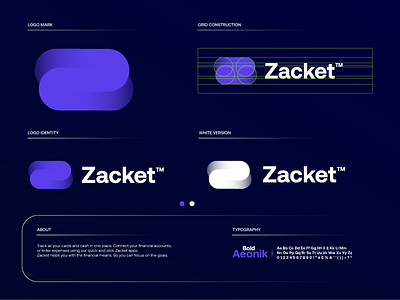 Zacket™️ cards cash design gradient logo logo design logodesign modern purple startup technology