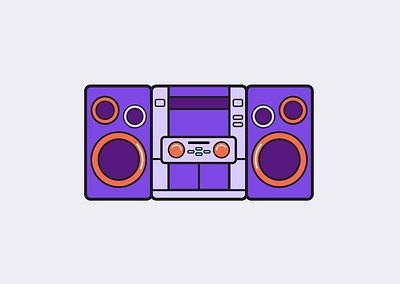 Mini compo art cassette player cd drawing electronic gadget home illustration mini compo radio vector art