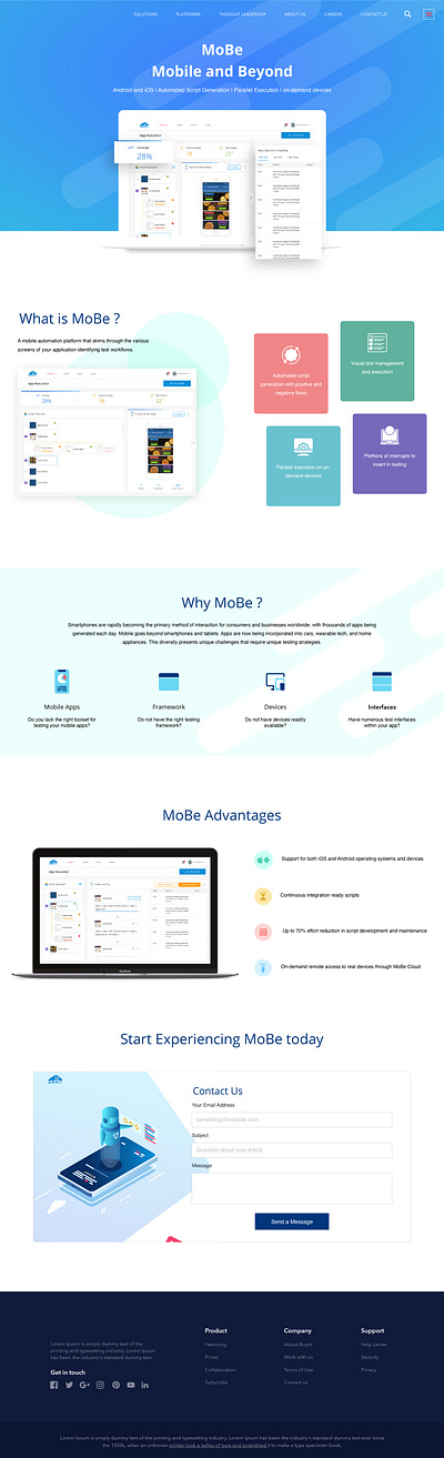 MoBe Landing Page design ui ux web website