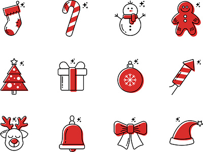 Christmas Icons adobe illustrator app christmas design flat icon iconpack icons illustration illustrator vector