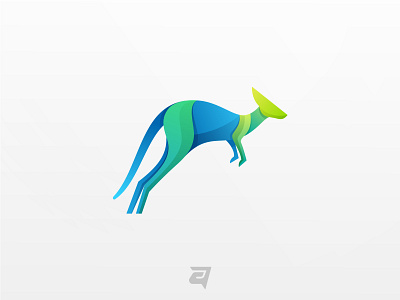 KANGAROO animal australia awesome branding colorful design gradient icon illustration kangaroo logo modern simple vector