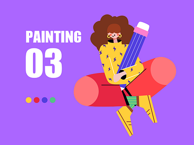 painting app design girl illustration ui web