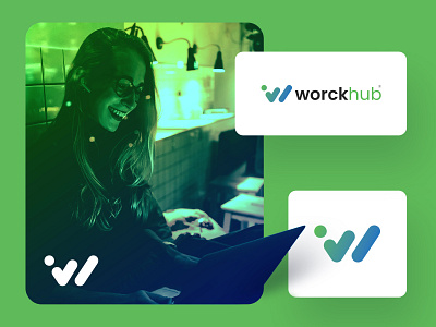 Worckhub Logo Design clean color colorfull freelance designer freelancer gig gradient color hub icon illustration job post jobs logo logo design minimal outsourcing w logo work worker world