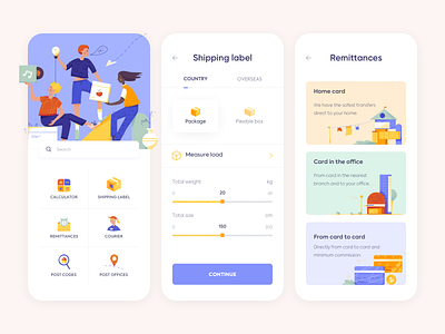 Mobile App - Mail Service app clean colors design illustration minimal mobile ui ux vector