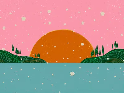 the sunset of your dreams dreamy illustration sunset whimsical