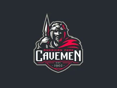 American Fork Cavemen branding cavemen dlanid icon identity illustration logo logotype mascot sport sports